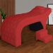 Maca Estofada Capitonê Requinte Suede Vermelho 80cm - DS Estofados