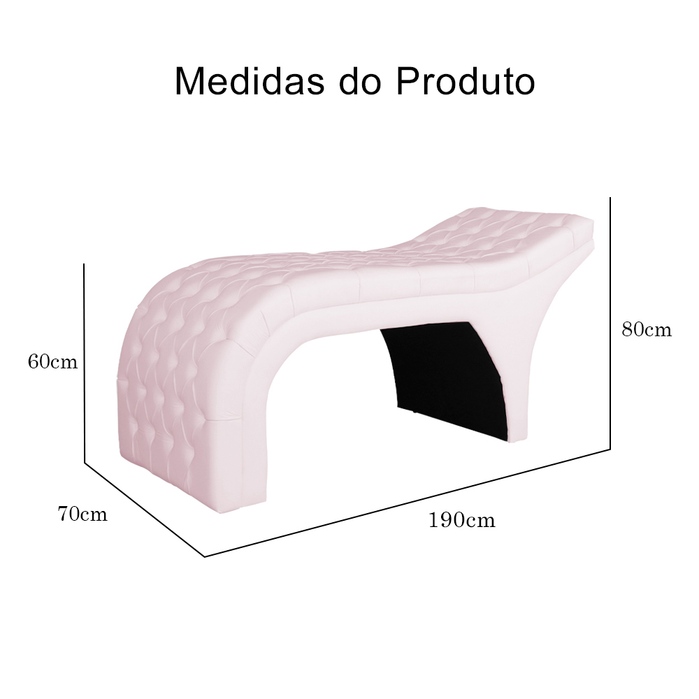 Maca Estofada Luxo Corino Rosa Bebê 70cm - DS Estofados