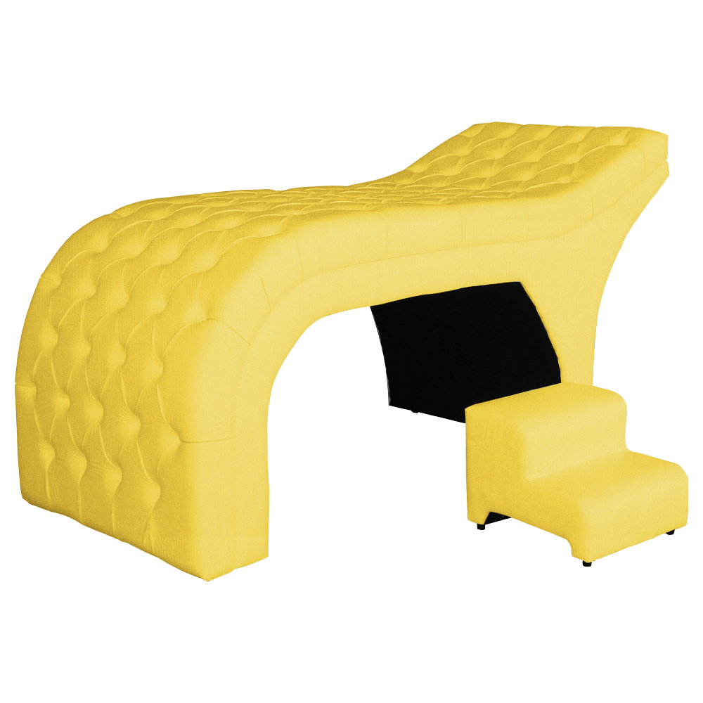 Maca Estofada Luxo Suede Amarelo 60cm - DS Estofados