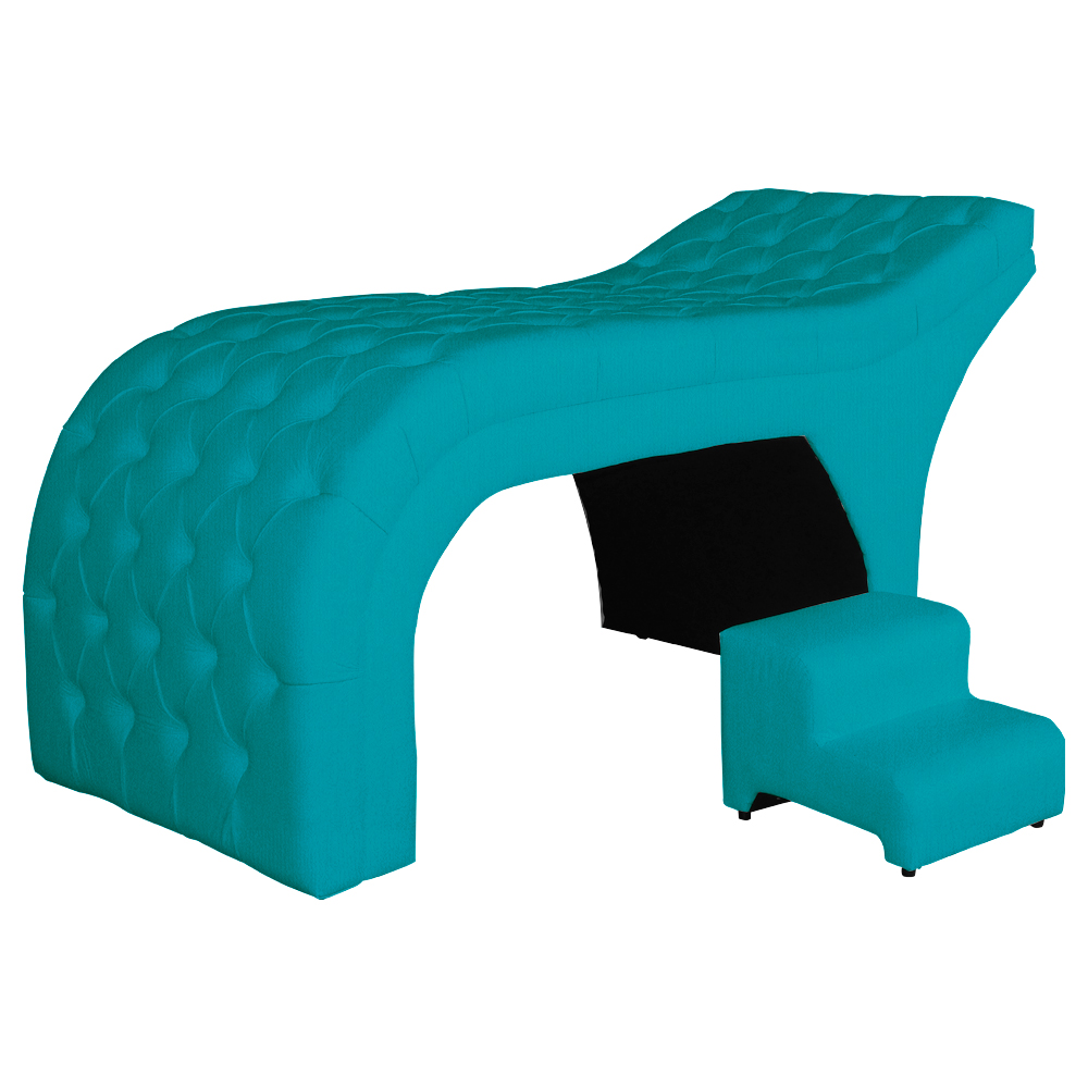 Maca Estofada Luxo Suede Azul Turquesa 60cm - DS Estofados