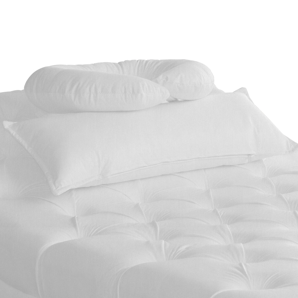Maca Estofada Luxo Suede Branco 60cm - DS Estofados