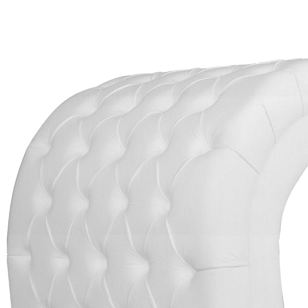Maca Estofada Luxo Suede Branco 60cm - DS Estofados