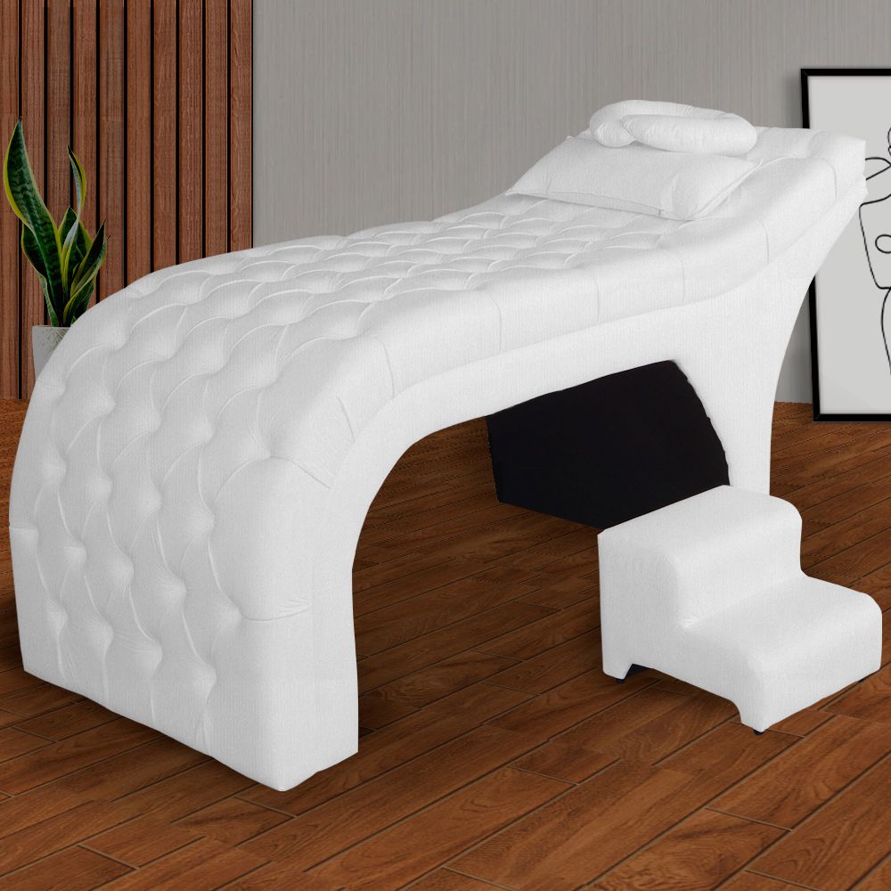 Maca Estofada Luxo Suede Branco 60cm - DS Estofados
