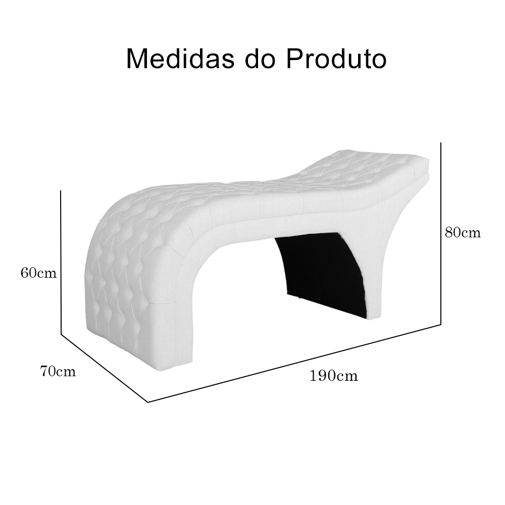Maca Estofada Luxo Suede Branco 60cm - DS Estofados
