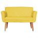 Namoradeira Decorativa Isabela Pés Palito Suede Amarelo - DS Estofados
