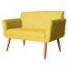 Namoradeira Decorativa Isabela Pés Palito Suede Amarelo - DS Estofados