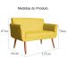 Namoradeira Decorativa Isabela Pés Palito Suede Amarelo - DS Estofados