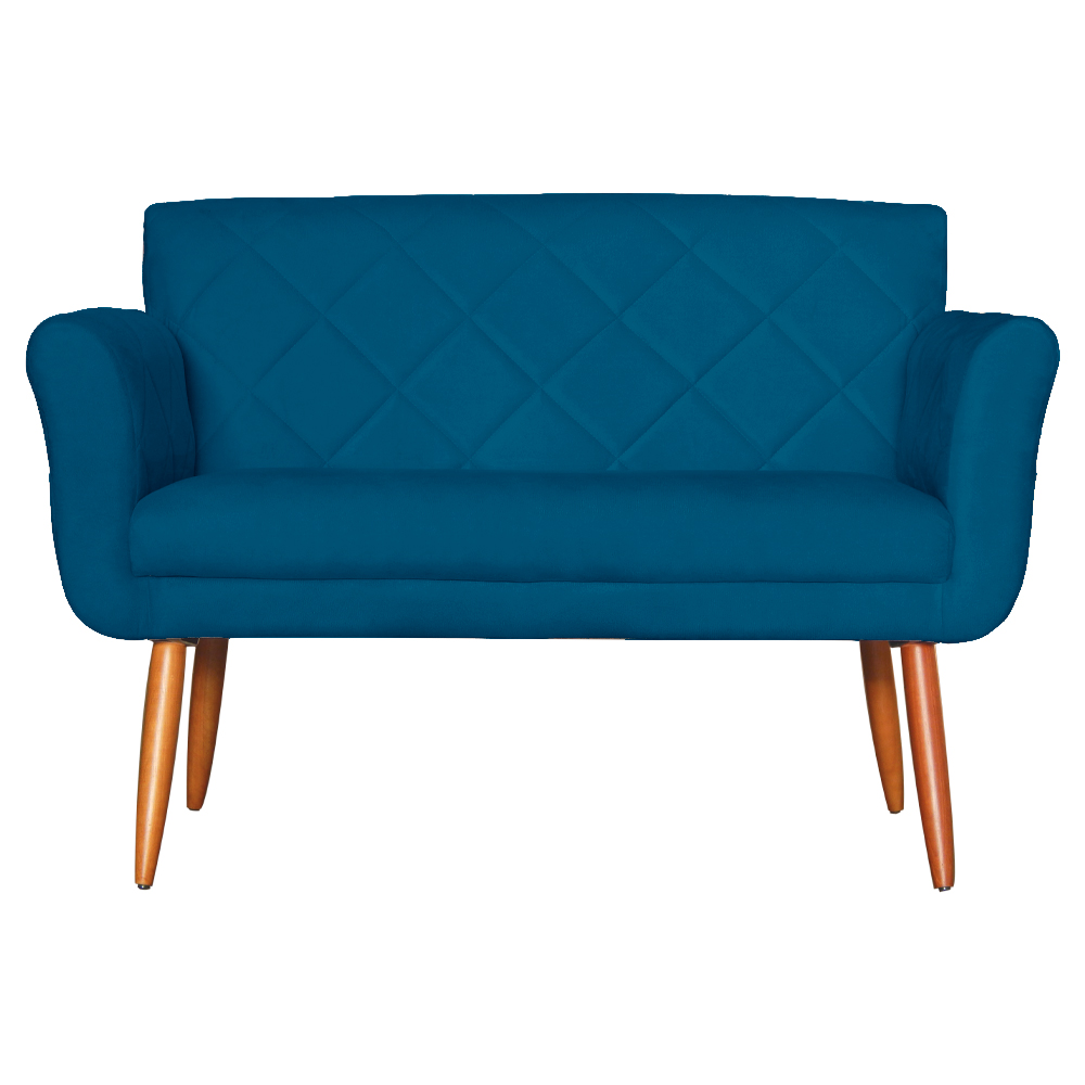 Namoradeira Decorativa Isabela Pés Palito Suede Azul Marinho Claro - DS Estofados