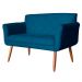 Namoradeira Decorativa Isabela Pés Palito Suede Azul Marinho Claro - DS Estofados