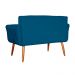 Namoradeira Decorativa Isabela Pés Palito Suede Azul Marinho Claro - DS Estofados
