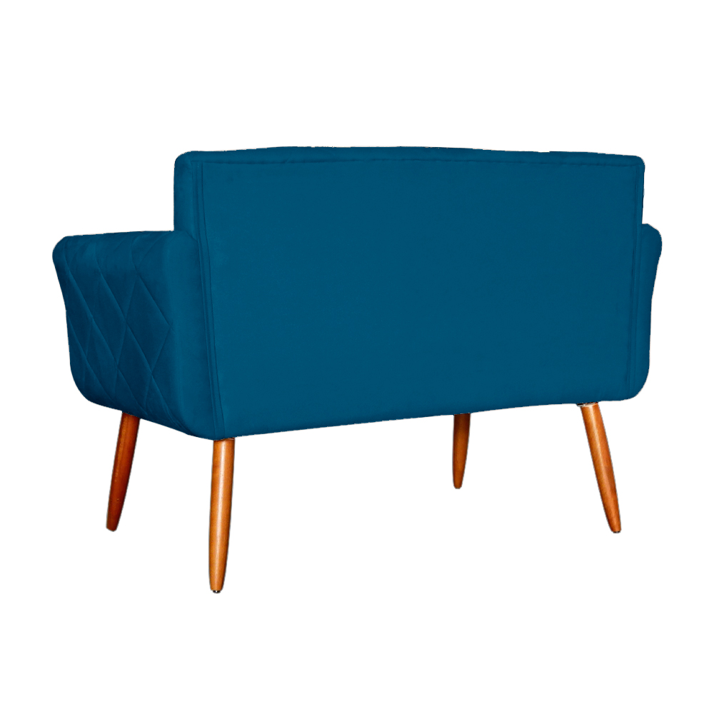 Namoradeira Decorativa Isabela Pés Palito Suede Azul Marinho Claro - DS Estofados