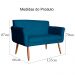 Namoradeira Decorativa Isabela Pés Palito Suede Azul Marinho Claro - DS Estofados