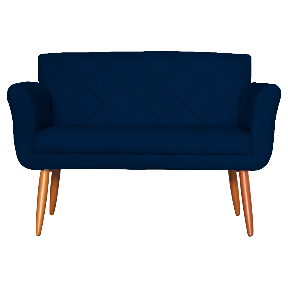 Namoradeira Decorativa Isabela Pés Palito Suede Azul Marinho Escuro - DS Estofados