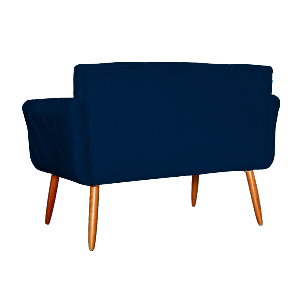 Namoradeira Decorativa Isabela Pés Palito Suede Azul Marinho Escuro - DS Estofados