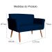 Namoradeira Decorativa Isabela Pés Palito Suede Azul Marinho Escuro - DS Estofados