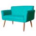 Namoradeira Decorativa Isabela Pés Palito Suede Azul Turquesa - DS Estofados