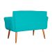 Namoradeira Decorativa Isabela Pés Palito Suede Azul Turquesa - DS Estofados