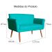 Namoradeira Decorativa Isabela Pés Palito Suede Azul Turquesa - DS Estofados