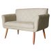 Namoradeira Decorativa Isabela Pés Palito Suede Bege - DS Estofados