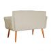 Namoradeira Decorativa Isabela Pés Palito Suede Bege - DS Estofados