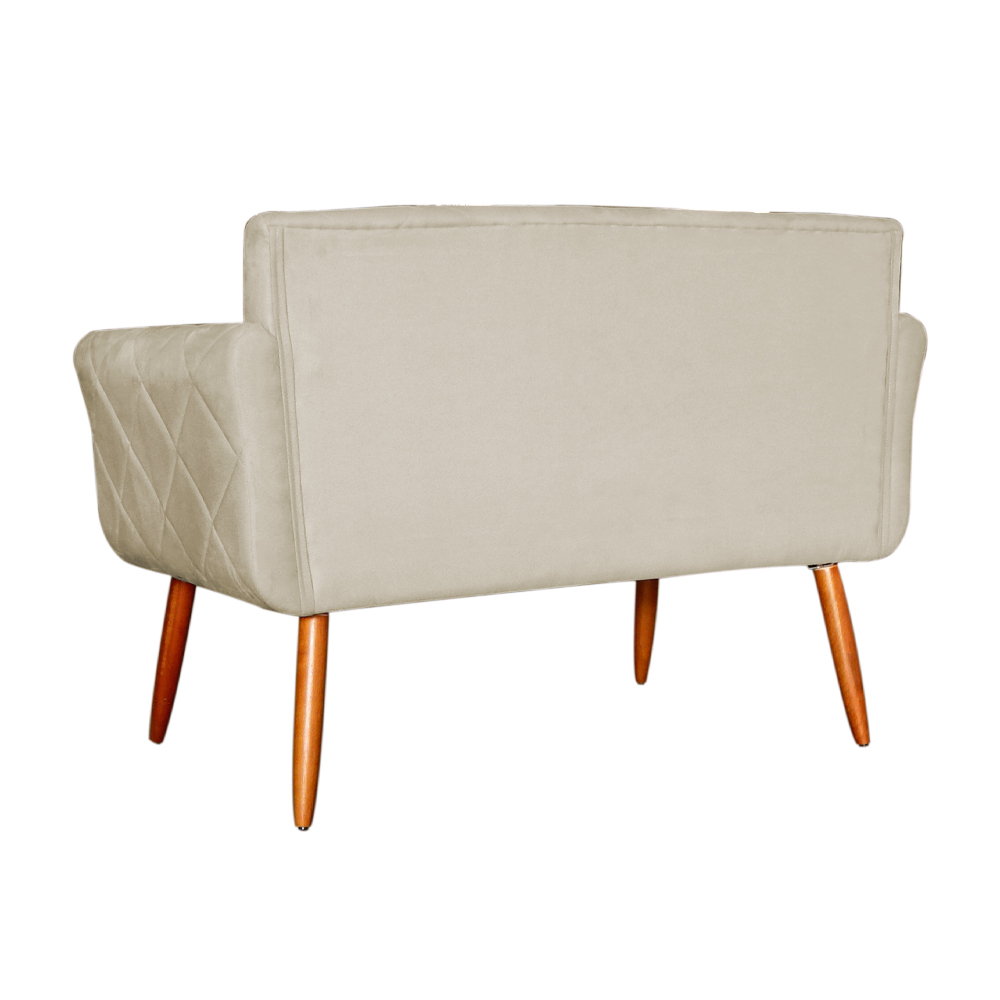 Namoradeira Decorativa Isabela Pés Palito Suede Bege - DS Estofados