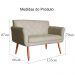 Namoradeira Decorativa Isabela Pés Palito Suede Bege - DS Estofados