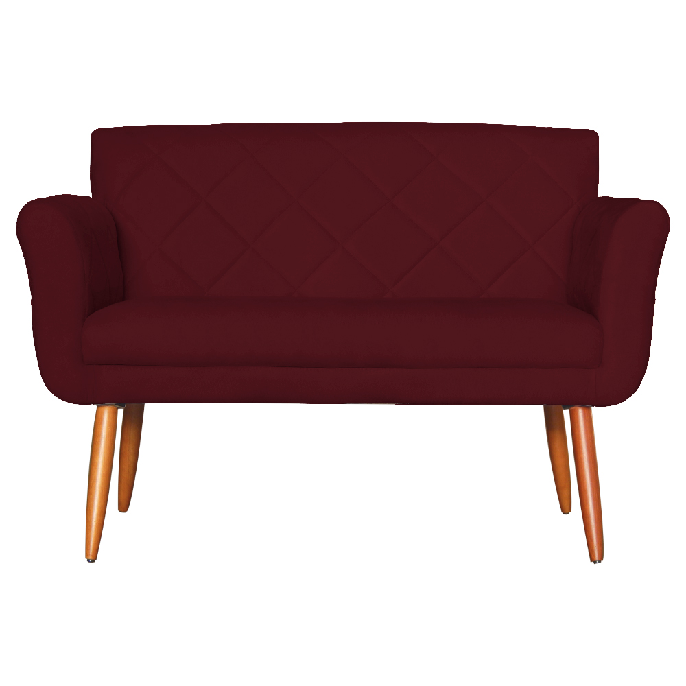 Namoradeira Decorativa Isabela Pés Palito Suede Bordô - DS Estofados