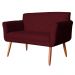 Namoradeira Decorativa Isabela Pés Palito Suede Bordô - DS Estofados