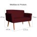 Namoradeira Decorativa Isabela Pés Palito Suede Bordô - DS Estofados