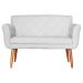 Namoradeira Decorativa Isabela Pés Palito Suede Branco - DS Estofados