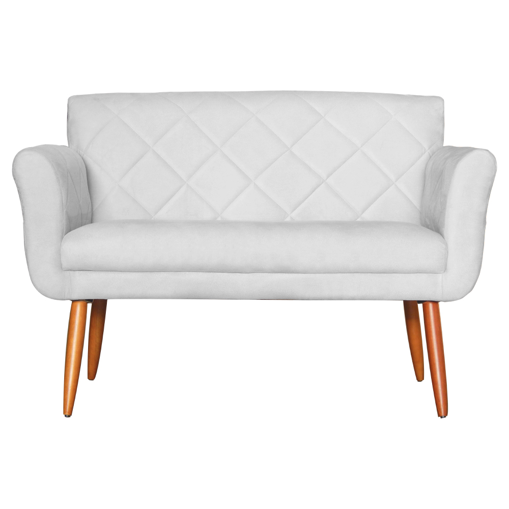 Namoradeira Decorativa Isabela Pés Palito Suede Branco - DS Estofados