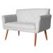 Namoradeira Decorativa Isabela Pés Palito Suede Branco - DS Estofados