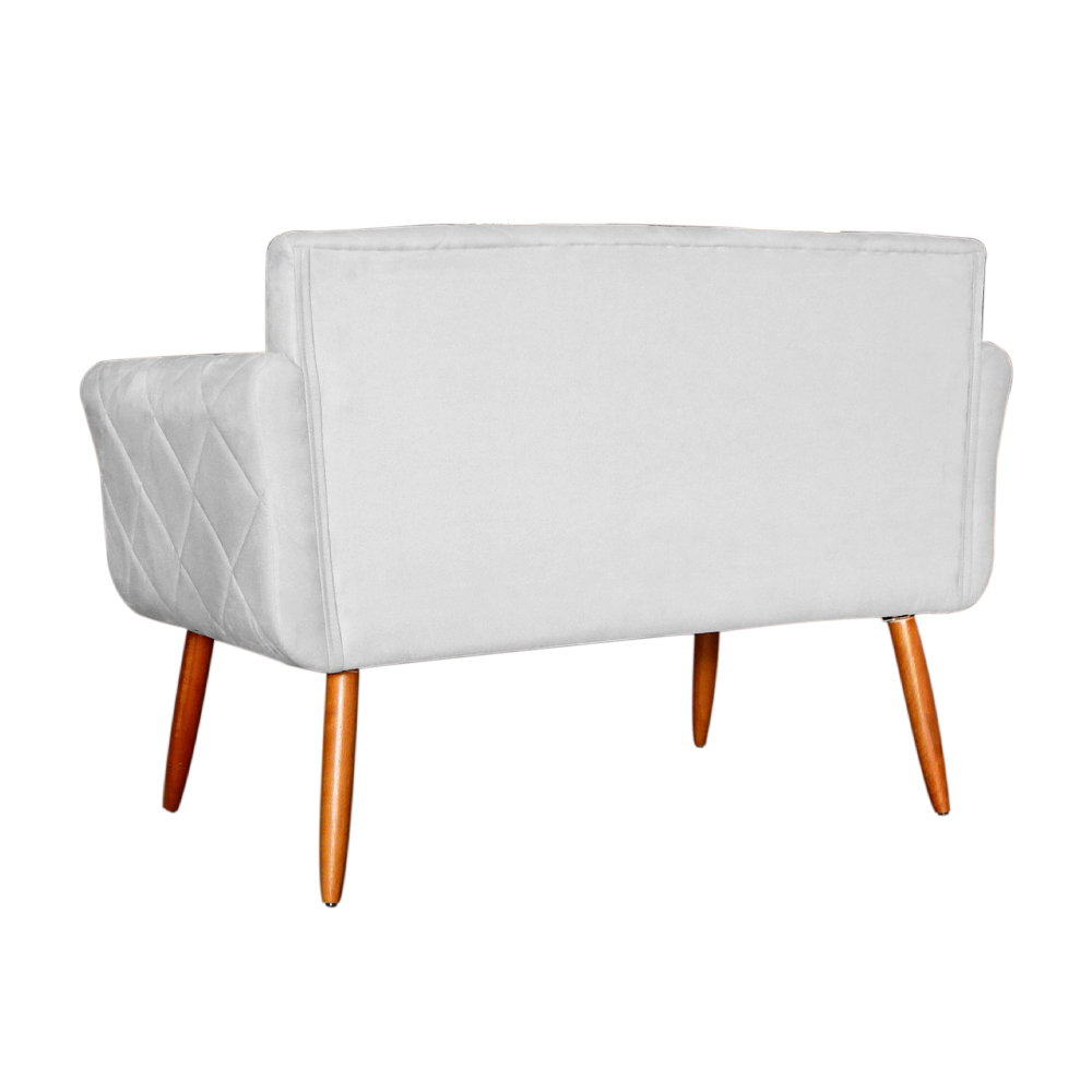 Namoradeira Decorativa Isabela Pés Palito Suede Branco - DS Estofados