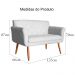 Namoradeira Decorativa Isabela Pés Palito Suede Branco - DS Estofados