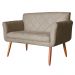 Namoradeira Decorativa Isabela Pés Palito Suede Capuccino - DS Estofados