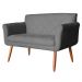 Namoradeira Decorativa Isabela Pés Palito Suede Cinza - DS Estofados