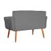 Namoradeira Decorativa Isabela Pés Palito Suede Cinza - DS Estofados