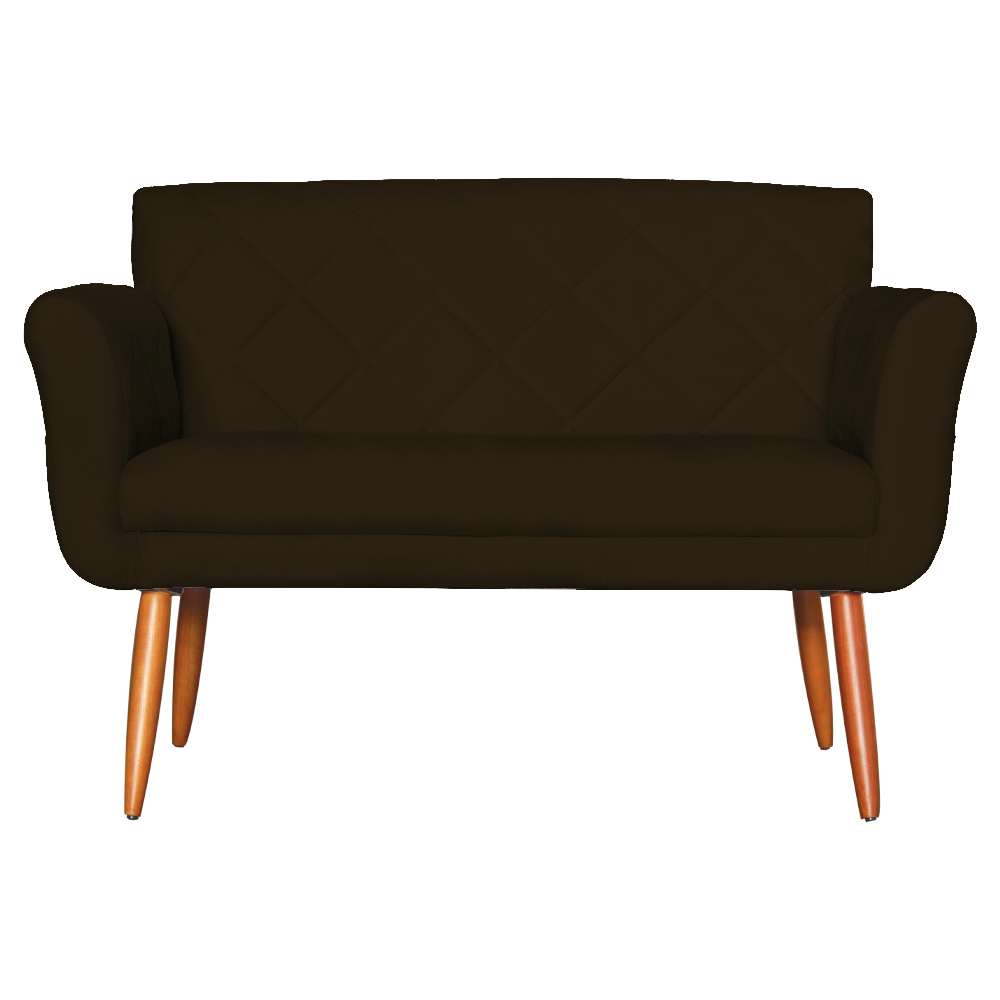 Namoradeira Decorativa Isabela Pés Palito Suede Marrom - DS Estofados