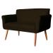 Namoradeira Decorativa Isabela Pés Palito Suede Marrom - DS Estofados