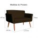 Namoradeira Decorativa Isabela Pés Palito Suede Marrom - DS Estofados