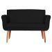 Namoradeira Decorativa Isabela Pés Palito Suede Preto - DS Estofados