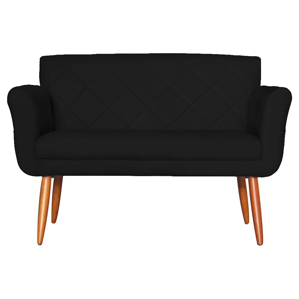 Namoradeira Decorativa Isabela Pés Palito Suede Preto - DS Estofados