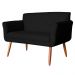 Namoradeira Decorativa Isabela Pés Palito Suede Preto - DS Estofados