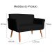 Namoradeira Decorativa Isabela Pés Palito Suede Preto - DS Estofados
