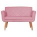 Namoradeira Decorativa Isabela Pés Palito Suede Rosa - DS Estofados