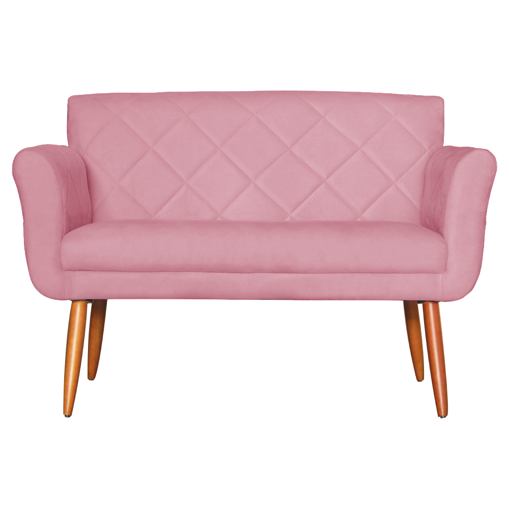 Namoradeira Decorativa Isabela Pés Palito Suede Rosa - DS Estofados