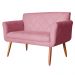 Namoradeira Decorativa Isabela Pés Palito Suede Rosa - DS Estofados
