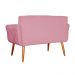 Namoradeira Decorativa Isabela Pés Palito Suede Rosa - DS Estofados