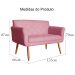 Namoradeira Decorativa Isabela Pés Palito Suede Rosa - DS Estofados