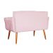 Namoradeira Decorativa Isabela Pés Palito Suede Rosa Bebê - DS Estofados